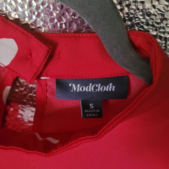 Modcloth Red & White Cherry Heart Sleeveless Dress no belt Womens Small - Picture 4 of 10